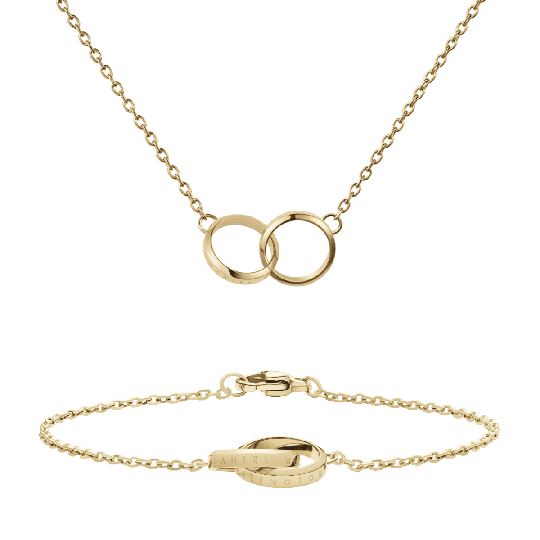 Daniel Wellington DW Elan Unity Necklace + Unity Bracelet 185mm 185mm Gold