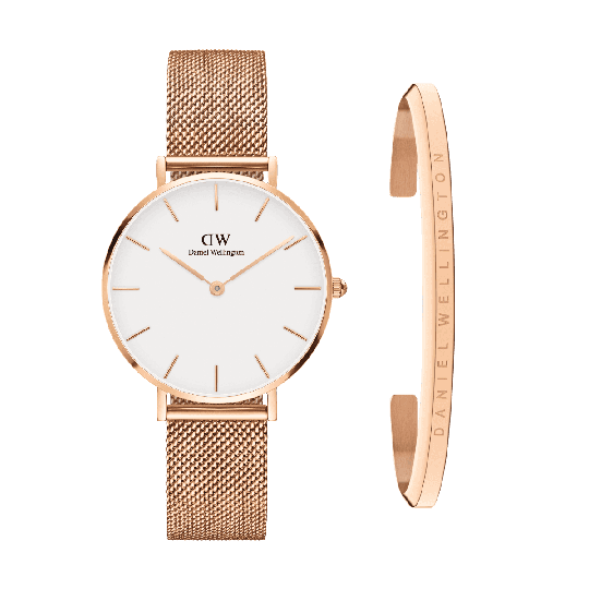Daniel Wellington DW Petite Melrose + Bracelet 32mm Roségull