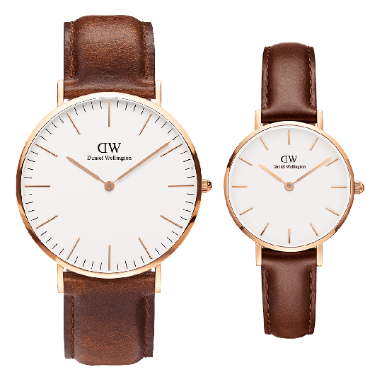 Daniel Wellington DW Classic St Mawes + Petite St Mawes 40mm Roségull
