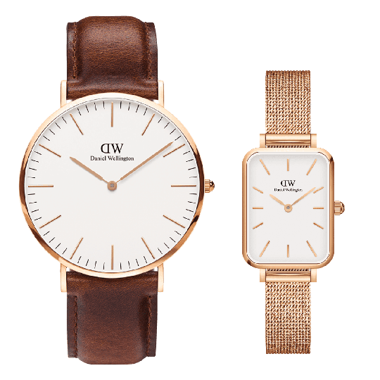Daniel Wellington DW Classic St Mawes + Quadro Melrose 40mm Roségull